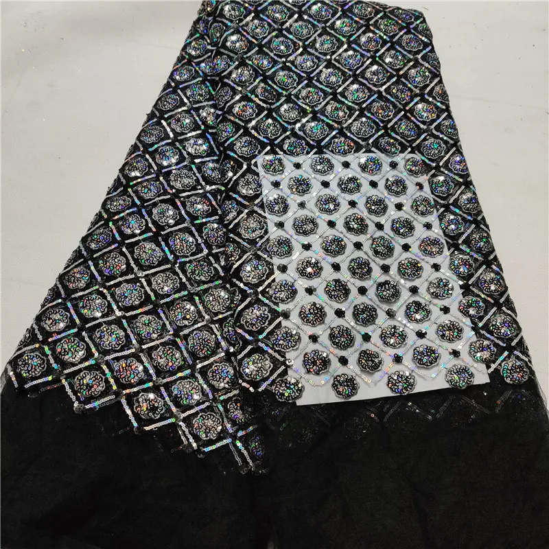 Новинка 2019 африканская кружевная ткань высокого качества темно-синяя