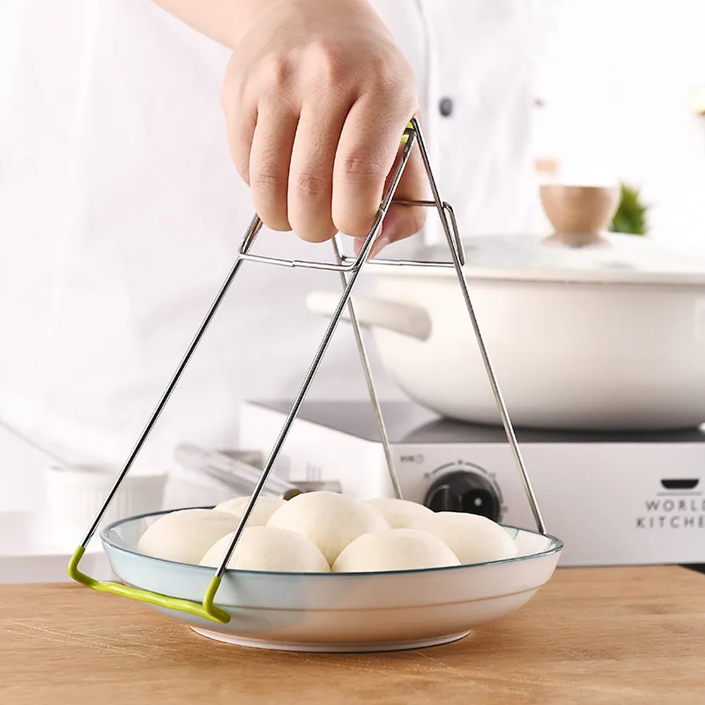 Многофункциональная чаша из нержавеющей стали с зажимом для жарки тарелка