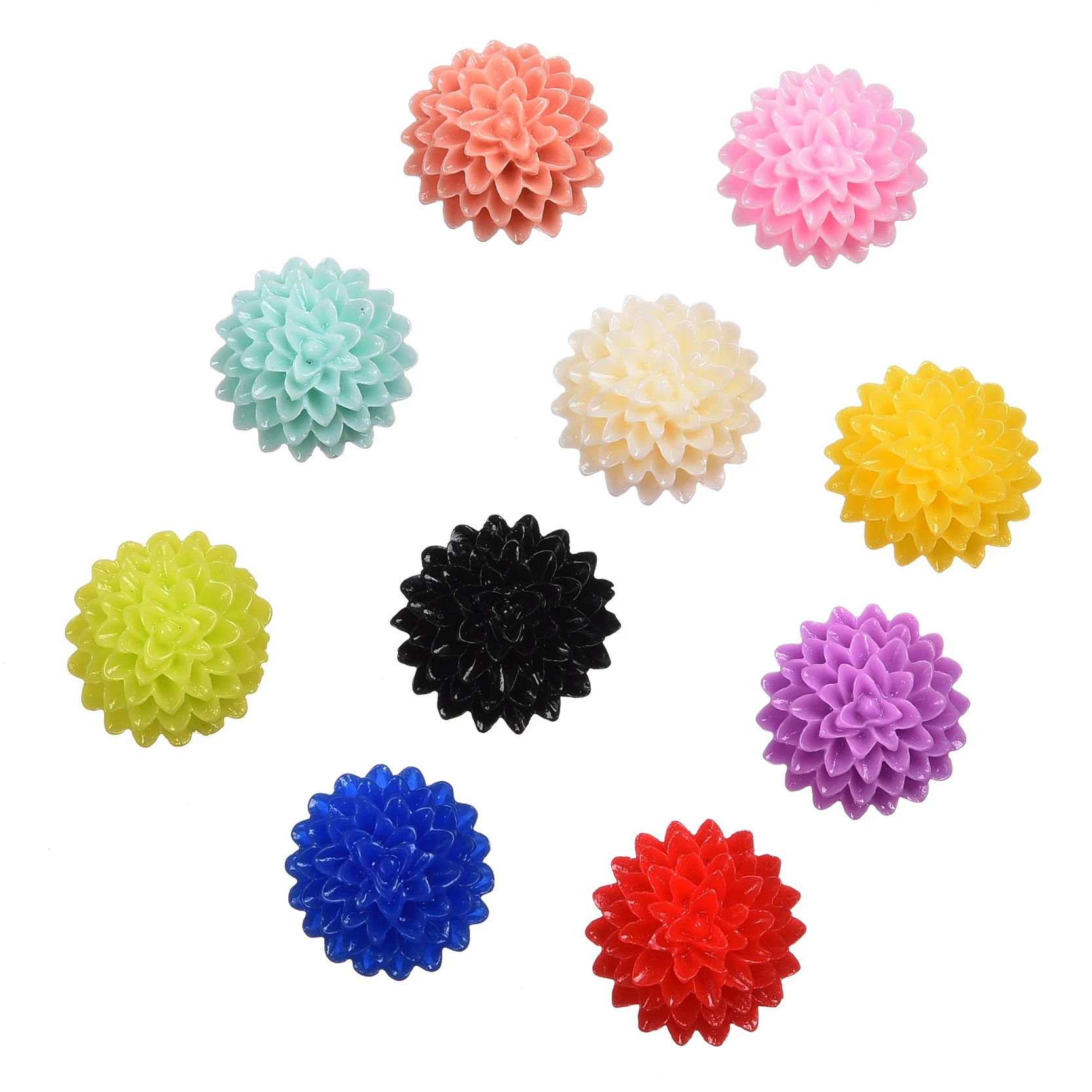 100 шт смешанных цветов из смолы украшения кабошоны для скрапбукинга размером 15x6