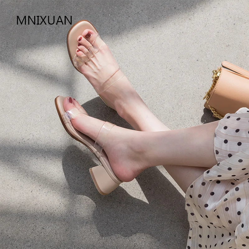 MNIXUAN/модные летние пляжные женские тапочки сандалии Новинка 2019 года Прозрачная