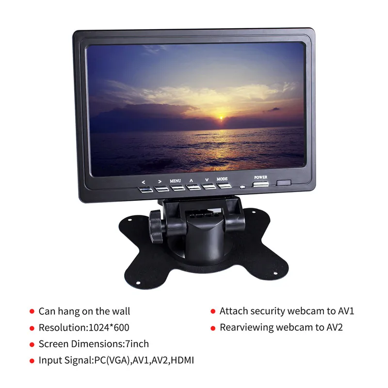 SunFounder 7 дюймовый монитор HDMI 1024x600 HD IPS ЖК дисплей AV VGA вход встроенный динамик для