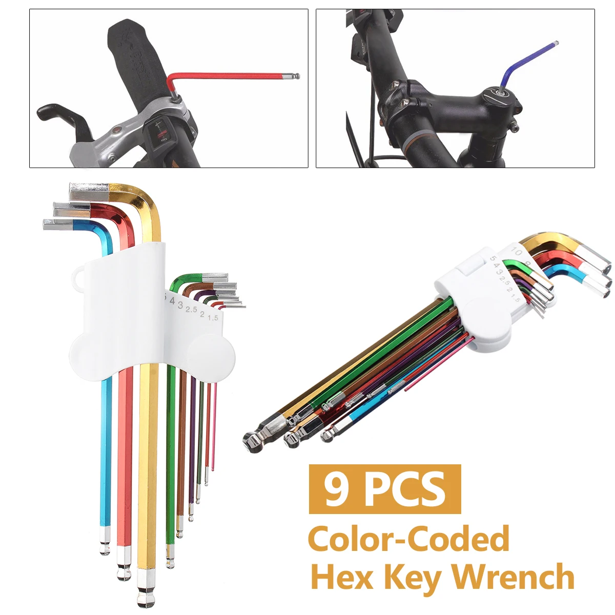 9 шт. шестигранный ключ с цветным кодовым наконечником 1 5 10 мм набор гаечных