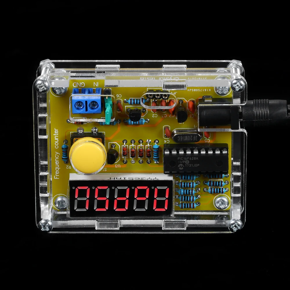 DIY тестер частоты Кристалл счетчик осциллятор тестер с прозрачный чехол 1 Гц~ 50 МГц