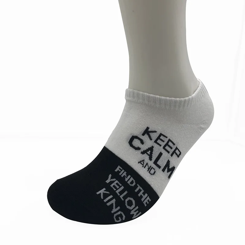 Носки мужские хлопковые дезодорирующие короткие носки с разноцветным алфавитом