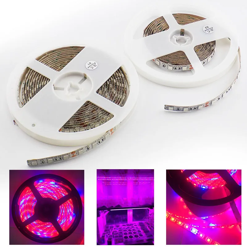 Светодиодная лента для выращивания растений водонепроницаемая лампа 5 м 12 В