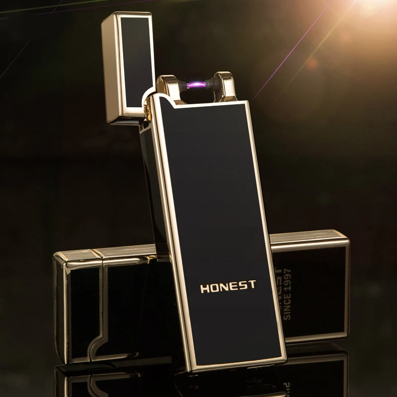 Ультратонкая импульсная дуговая Зажигалка металлическая Новинка USB Зажигалка перезаряжаемая ветрозащитная Бездымная электрическая зажигалка гаджеты для мужчин cakmak