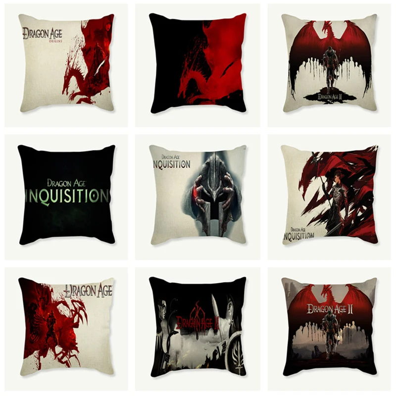 Декоративный чехол для дивана и кровати подушки с изображением драконьего