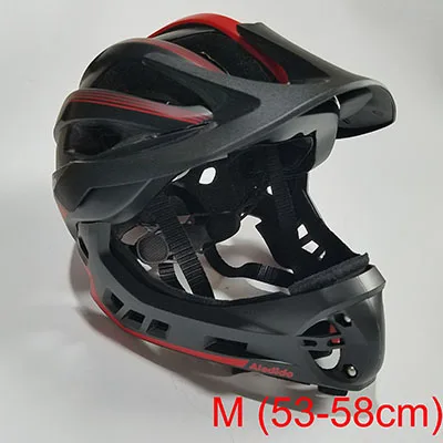 M black red Полностью покрытый детский шлем для велосипеда, детский шлем для лица, велосипедный шлем для мотокросса и спуска, MTV DH, защитный шлем, BMX светодиодный шлем - Цвет: M black red