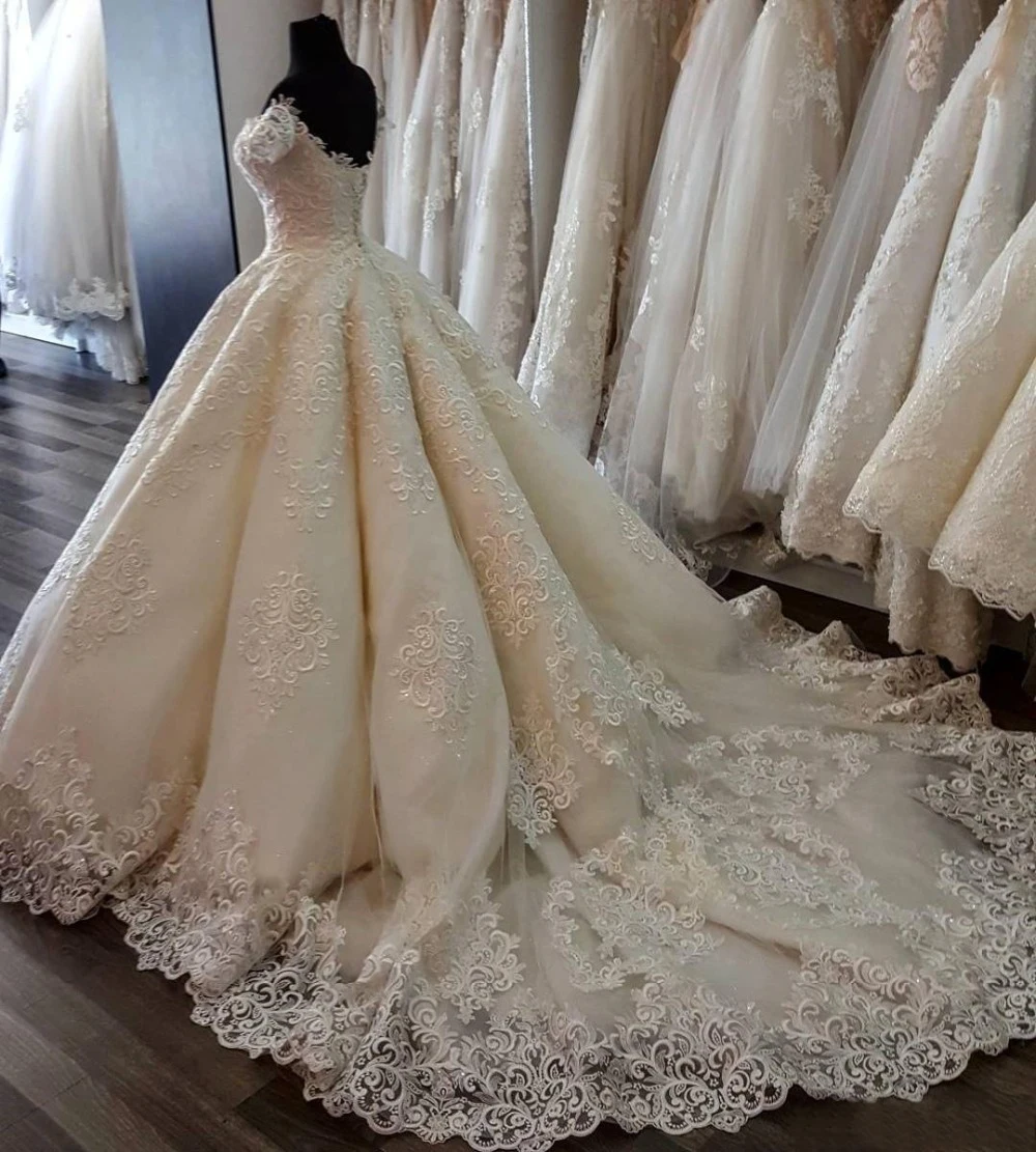 Charming 3D Embroidery Appliques Princess Women Bridal Gown Robe De Mariee Lace-Up Off Shoulder Luxury Wedding Dress 2021 WD189 | Свадьбы и
