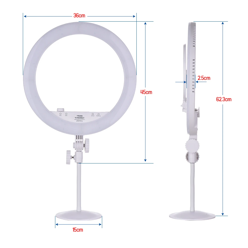 YONGNUO YN208 Selfie Ring Light двухцветный светодиодный видео свет фотостудия заполняет фото