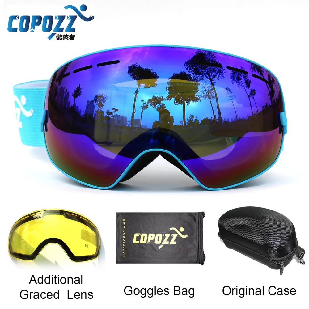 COPOZZ фирменные лыжные очки с 2 двойными линзами UV400 незапотевающие сферические