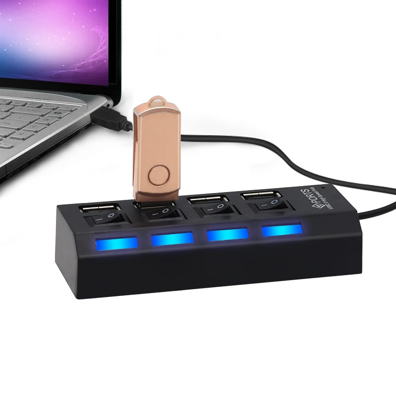 FFFAS 40 см черный USB 2 0 делитель независимый переключатель 4 Порты Интерфейс
