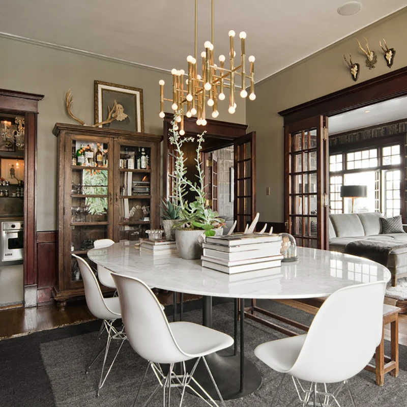 Золотой хром спальни роскошное освещение кованого железа прямоугольные