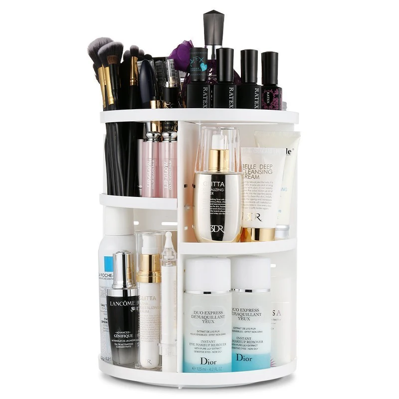 Plastic Cosmetic Organizer For 360 Rotating Desktop Makeup Storage Racks DIY Adjustable Multi-Function Dressing Holder | Дом и сад
