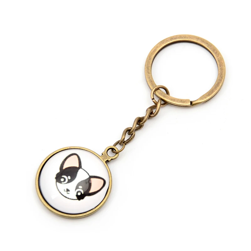 DIY Металлические милая собака изделия собаки чихуахуа брелок для ключей pom