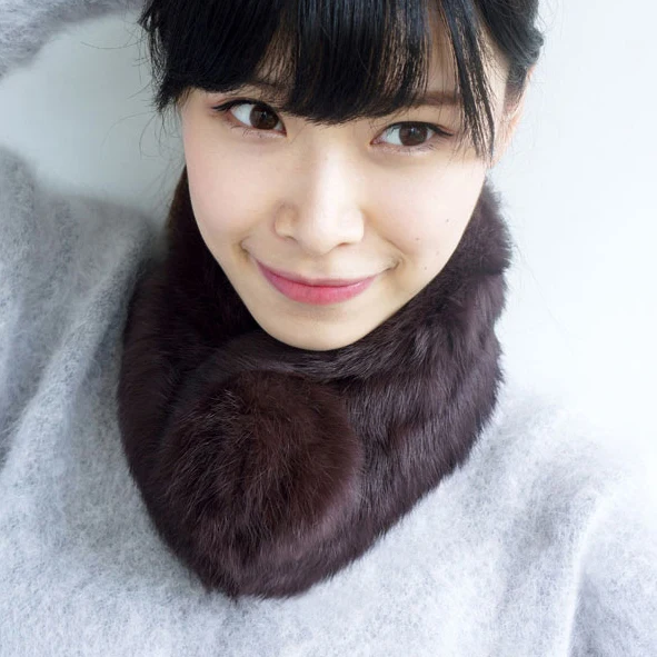 Шарф из натурального кроличьего меха накидка шаль для шеи теплая 7 цветов