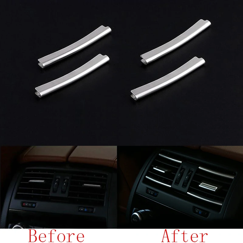 

4x Stainless Rear Air Vent Outlet Stripe Cover Trim For BMW 5 Series F10 11-2016