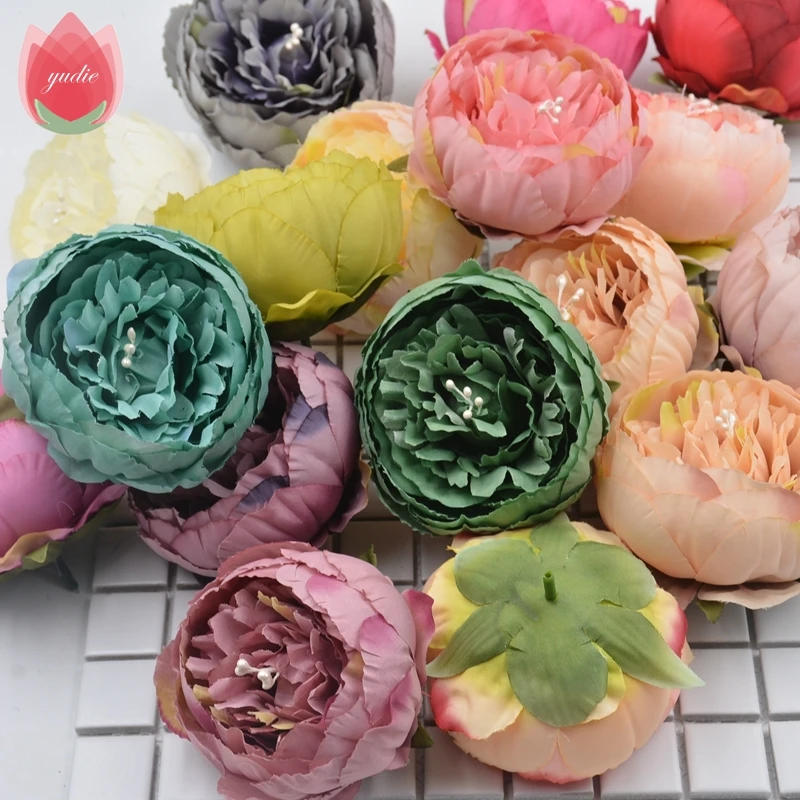 

Искусственные пионы ручной работы, 2 шт., 17 цветов, 9 см, украшение для свадьбы, вечеринки, дома, свадебная обувь, аксессуары для шляп, цветы