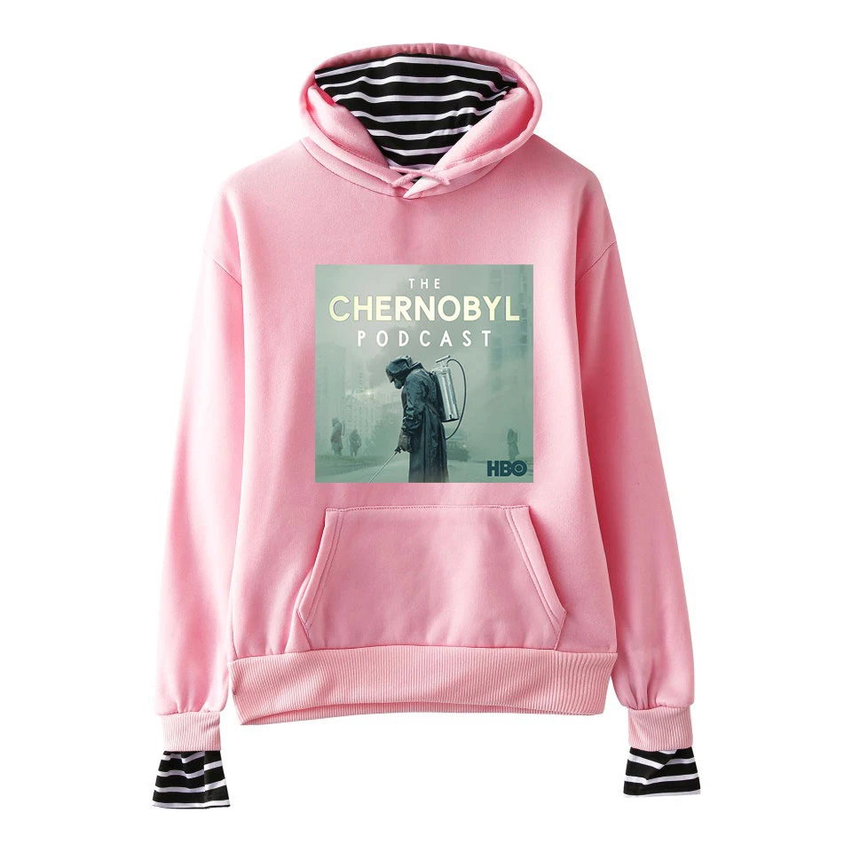 Hot Chernobyl Women Fake Two Piece Hoodie Hoody 2019 Street Popular Winter Sweatshirt Women's Harajuku Hooded Hoodies Plus Size | Женская