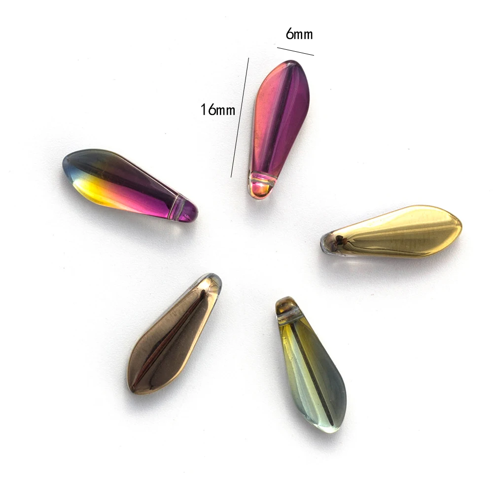 MEIBEADS, 20 шт./лот, 6*16 мм, разноцветные Кристальные многогранные листья, бусины для аксессуаров, браслетов, сделай сам, для изготовления ювелирных изделий EY6063