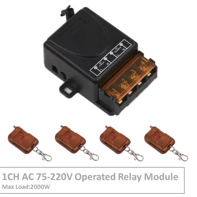 

433MHz Wireless Universal Remote Control AC220V 30A 1CH rf Relay Receiver and Transmitter for remote light/Exhaust System switch