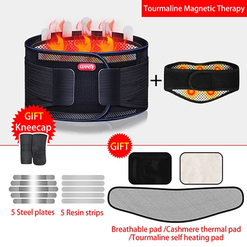 Tourmaline Magnetic LUYAO 2 шт./компл. саморазогревающийся турмалиновый магнетический терапия массажный пояс для вырез, резинка на талии сзади Поддержка бандажа боли защиты - Цвет: Tourmaline Magnetic
