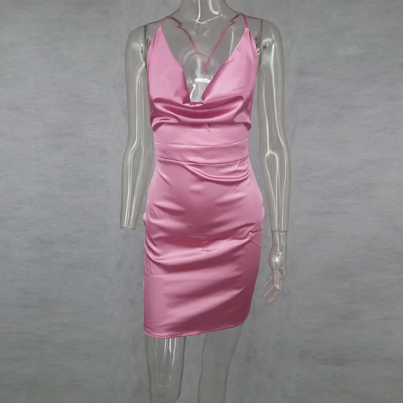 Горячие красные розовые черные модные бутик атласная без рукавов женское платье