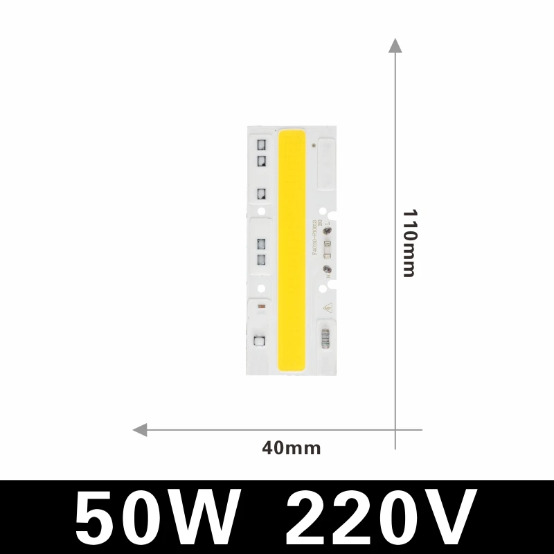 long chip 50W COB светодиодный ламповый чип 220V Smart IC, без необходимости драйвера, Ампульный светодиодный светильник, прожектор, точечный светильник 10W 20W 30W 50W 70W 100W 120W Diy светильник ing - Испускаемый цвет: long chip 50W