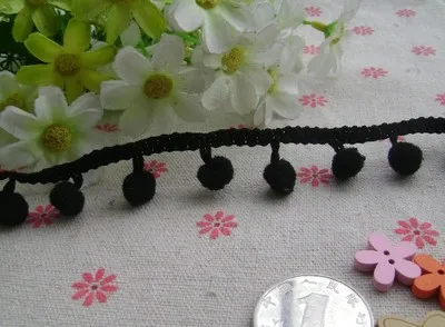 Разноцветные помпоны бахрома отделка прямой шар кружево 2 см ширина 1 диаметр