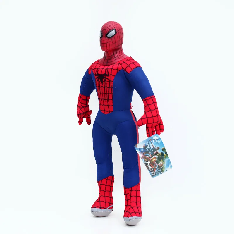 Marvel, Мстители, плюшевые игрушки 25 см, Человек-паук, железный человек, Халк, Капитан Америка, Тор, мягкие плюшевые игрушки, куклы для детей, детские подарки