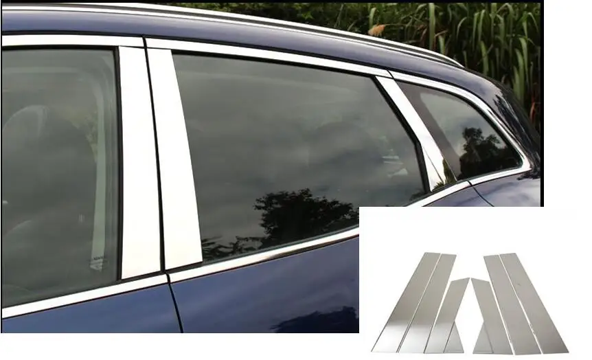 6 шт. автомобиля нержавеющая сталь стекло гарнир столб средней полосы Стикеры