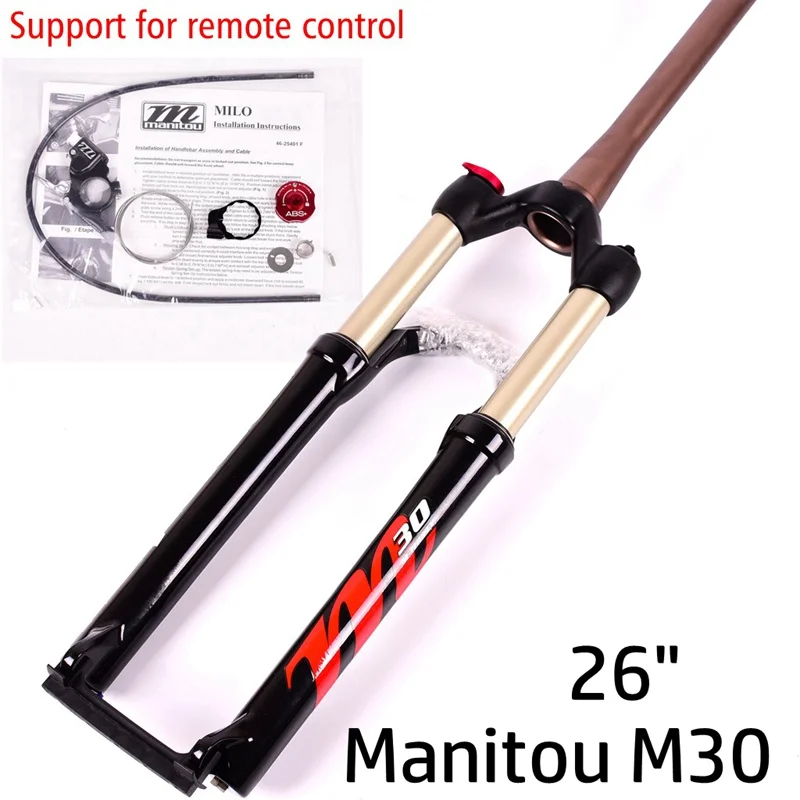 26 Cone black remote Велосипедная вилка Manitou MARKHOR Велосипедная вилка 26 27,5 дюймов 29er горная вилка для горного велосипеда масло для подвески и газовая вилка Дистанционный Замок 1635 г - Цвет: 26 Cone black remote