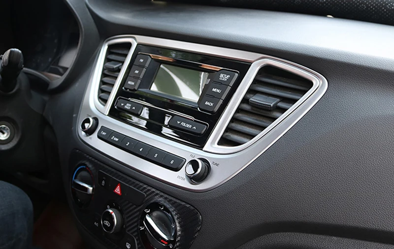 ABS Matt Interior Center Air Outlet Diffuser Vent Trim 2 шт. для Hyundai VERNA Solaris Accent 2018|Лепнина интерьера| |