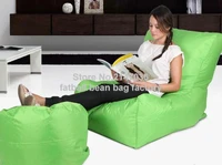 green sofa chair outdoor bean bag furniture set with foot stool waterproof beanbag home folding chair