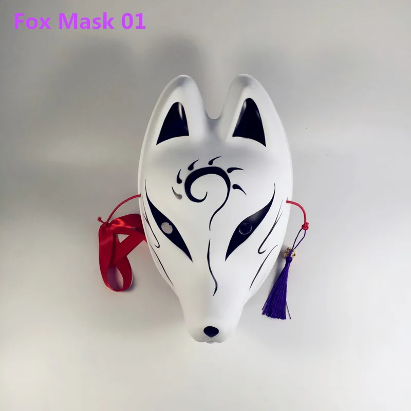 Маска с лисой полностью окрашенная вручную японская маска кицунэ для косплея и