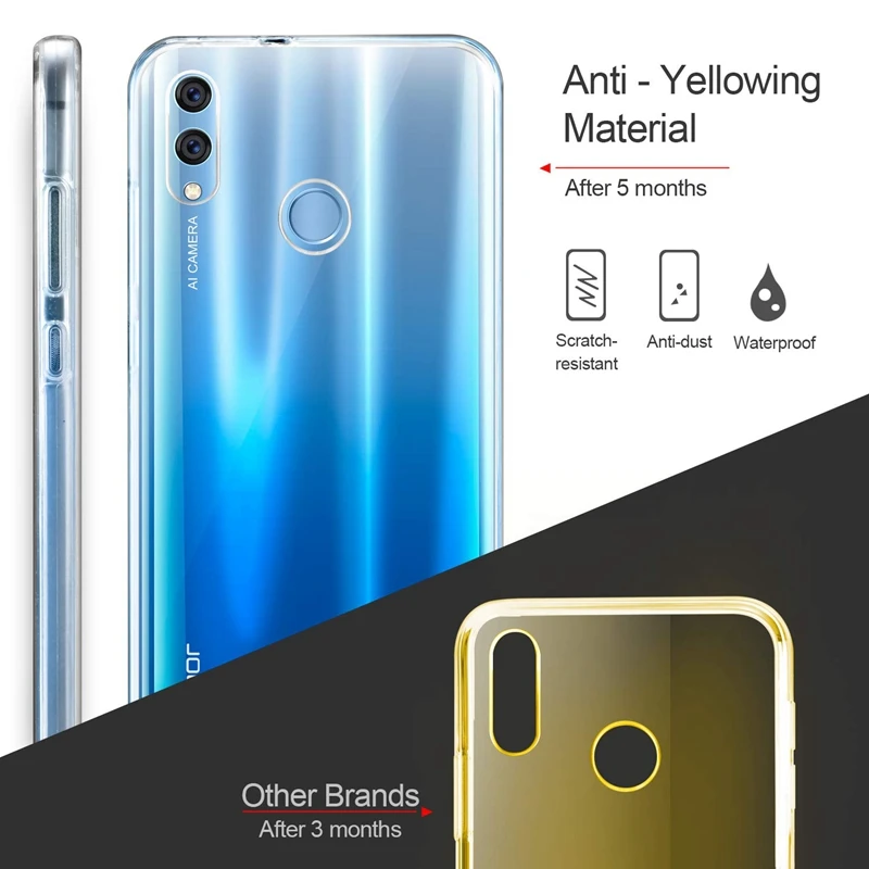 New 360 Degree Clear Case for Huawei p8 p9 P10 P20 P30 Plus pro mate 10 lite Nova 2i 3E Y6 Y9 P SMART 7S 2019 Full Body Cover |