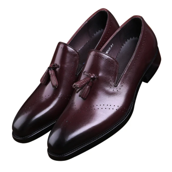 Туфли мужские классические натуральная кожа для выпускного вечера с бахромой