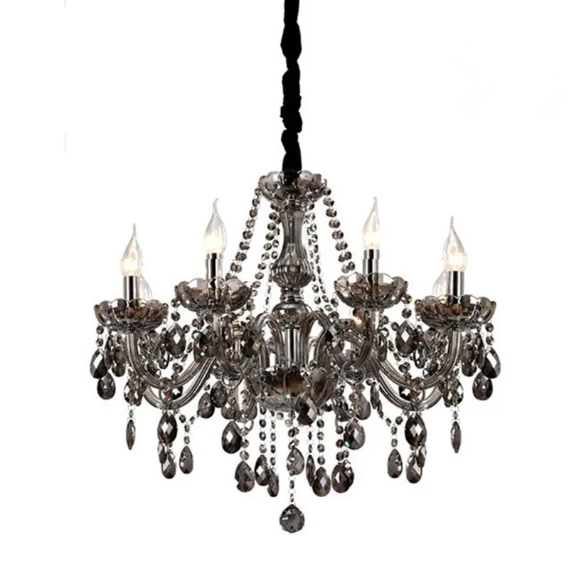 Хрустальные люстры Smokey современный потолочный светильник серого цвета с 8