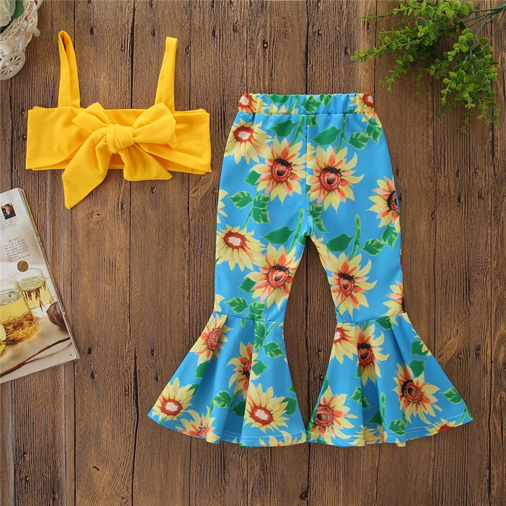 SAGACE/Детские комплекты детская одежда купальник летние для девочек топ + штаны с