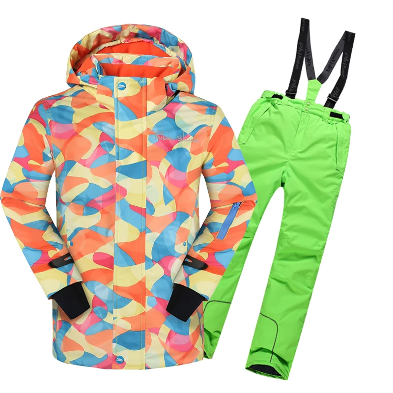 Бесплатная доставка лыжная куртка + брюки зимний костюм лыжный с меховой