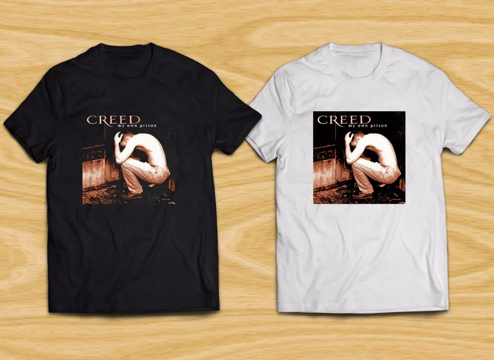 Футболка с принтом из 100% хлопка круглым вырезом коротким рукавом Creed мой