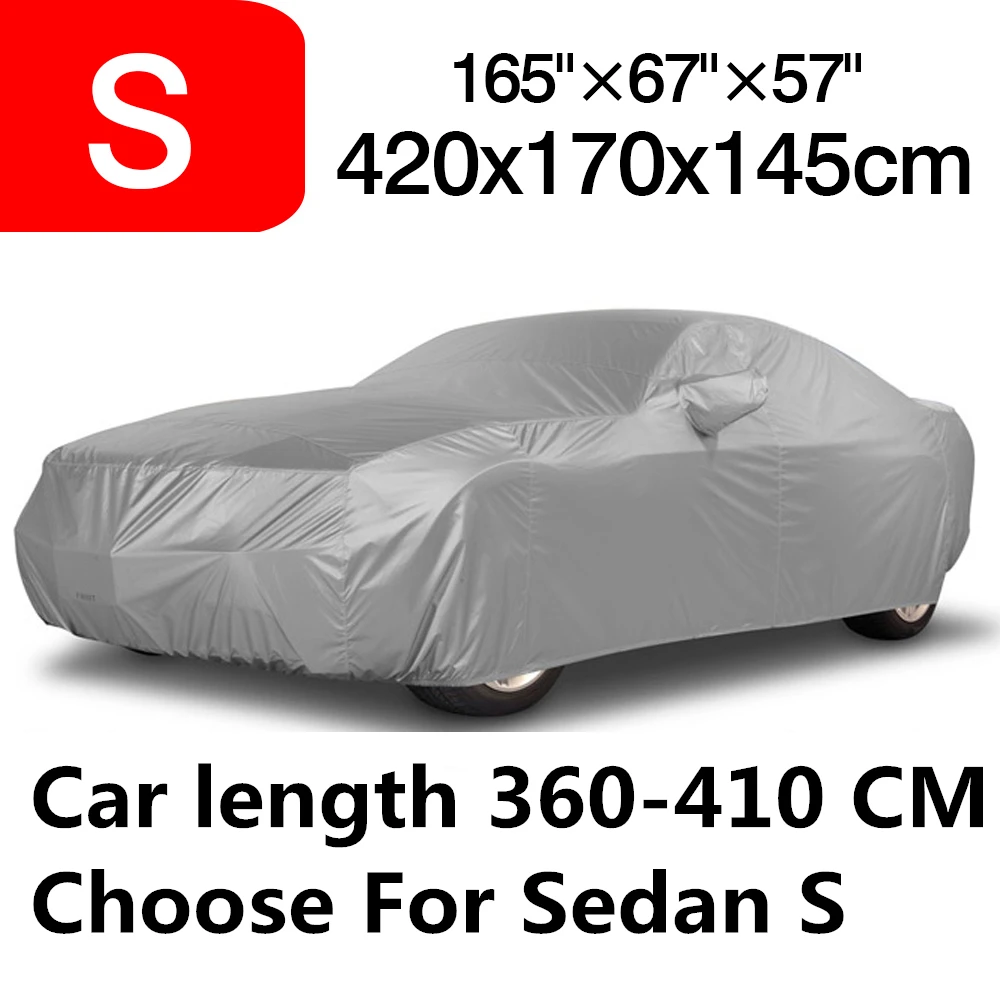360-410cm Sedan S Универсальные автомобильные чехлы для седана, внедорожника, защита от солнца, УФ-защита от снега, защита от пыли, для улицы, в помещении, чехлы для автомобилей - Название цвета: 360-410cm Sedan S