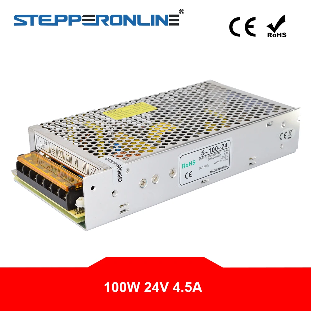 Импульсный источник питания DC24V 100 Вт 4.5A 115 В/230 В для шагового двигателя 3D принтера/ЧПУ