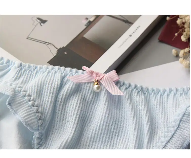 Трусики женские кружевные с бантом и жемчугом в японском стиле|pearl underwear|underwear