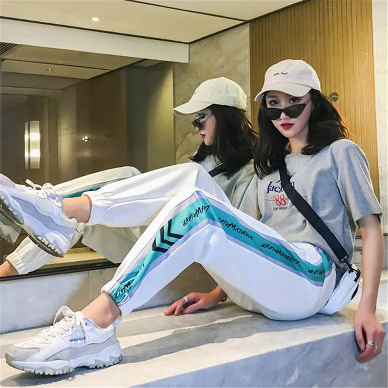 Брюки-султанки женские в стиле хип-хоп Модные свободные однотонные брюки до