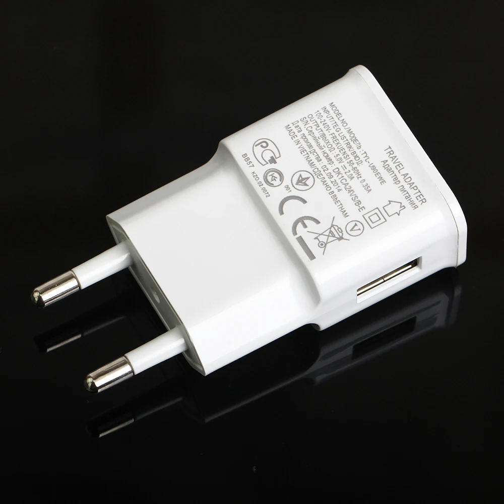 Адаптер штепсельной вилки EU/US 5 V 2A 1A USB настенное зарядное устройство для мобильного телефона для Samsung Galaxy S5 Note4 Зарядка для сотового телефона 500 шт