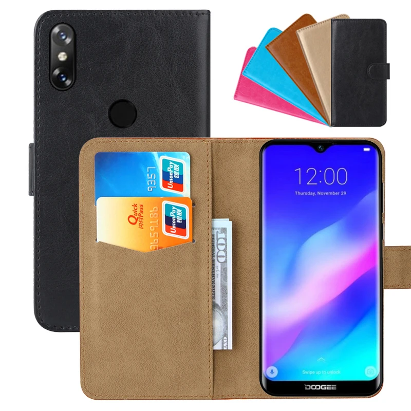 Роскошный чехол-Бумажник Для Doogee Y8 Plus откидной Чехол из искусственной кожи в