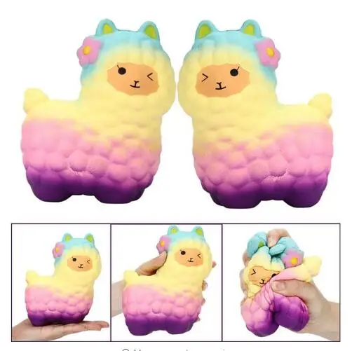 Jumbo Kawaii мягкий медленно поднимающийся Bling Защитная крышка для радуги из шерсти