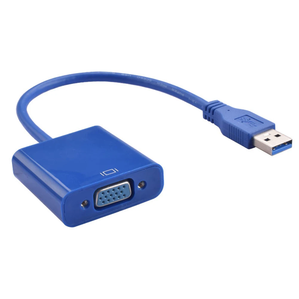 Новая быстрая скорость USB USB3.0 к VGA кабель для компьютера черный/белый/синий