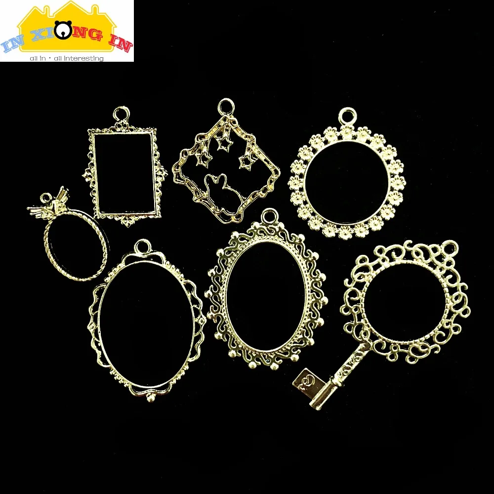 Винтаж Овальный кружевной открытый обрамление Подвески DIY Смола ремесло